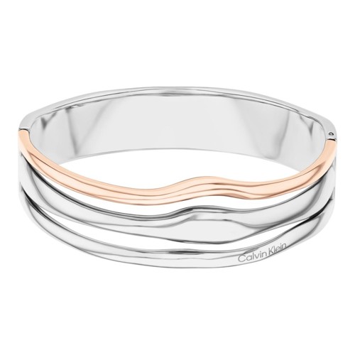 Calvin Klein Bicolor Wavy Bangle Anel Mulher 35000649            