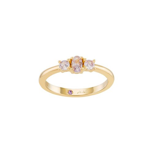 Unike Jewellery Mia Rose 3 Stones Lavender Gold Joia Anel Mulher UK.AN.1204.0494