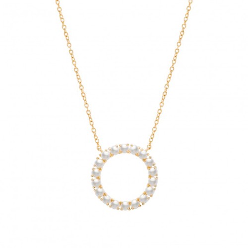 Colar Pearls Circle Gold UK.CL.1204.0257