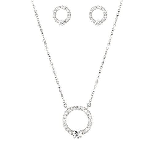 Unike Jewellery Classy and Chic Circle Joia Colar Brincos Set Mulher UK.PK.1206.0006