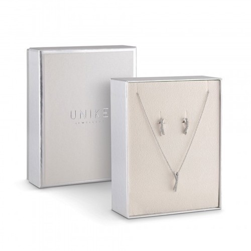 Unike Jewellery Classy Cross Design Joia Colar Brincos Set Mulher UK.PK.1204.0004
